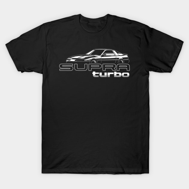 Mk3 Toyota Supra Turbo (White) T-Shirt by thesupragoddess
